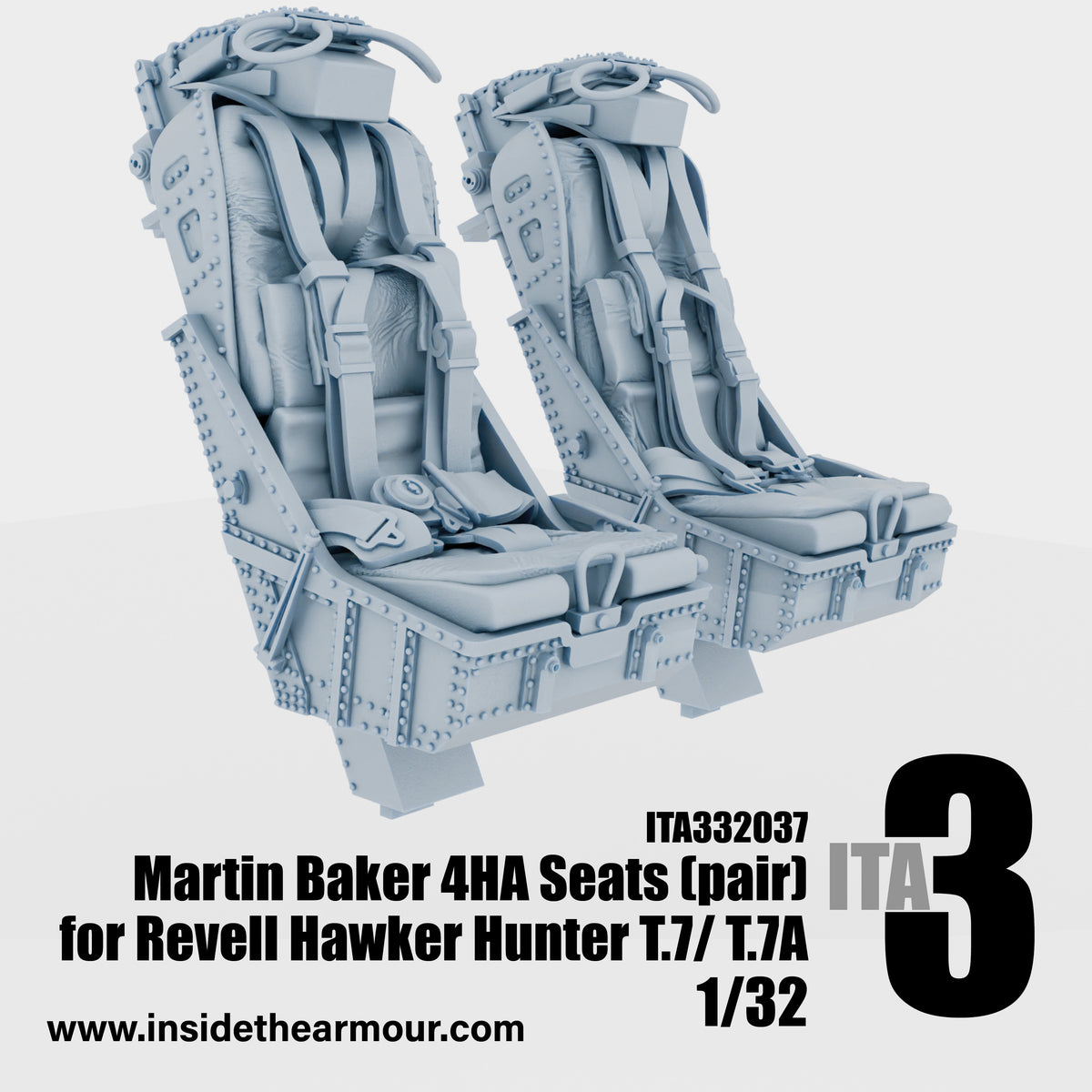 Inside the Armour ITA332037 1:32 Martin Baker 4HA seats for Revell Hawker Hunter T.7/ T.7A.