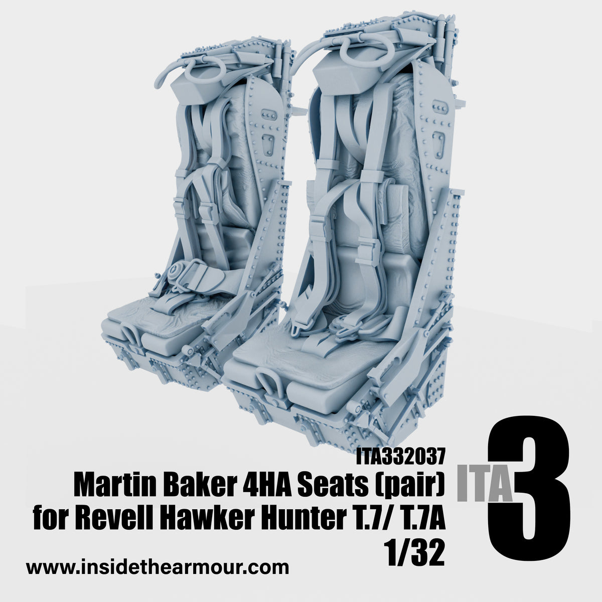 Inside the Armour ITA332037 1:32 Martin Baker 4HA seats for Revell Hawker Hunter T.7/ T.7A.