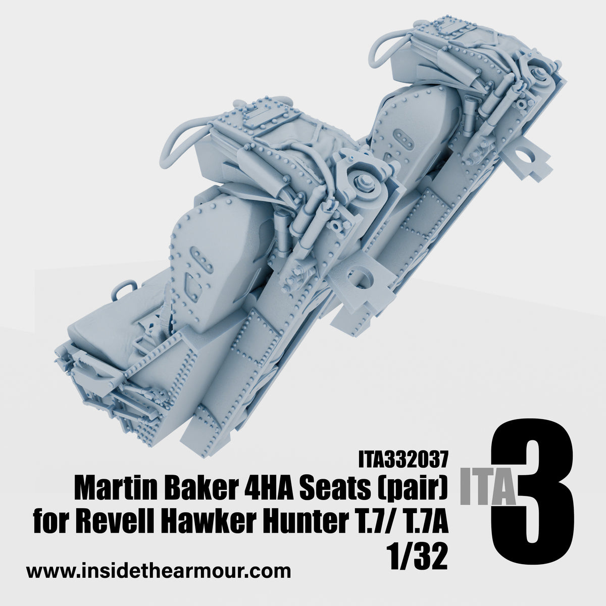 Inside the Armour ITA332037 1:32 Martin Baker 4HA seats for Revell Hawker Hunter T.7/ T.7A.