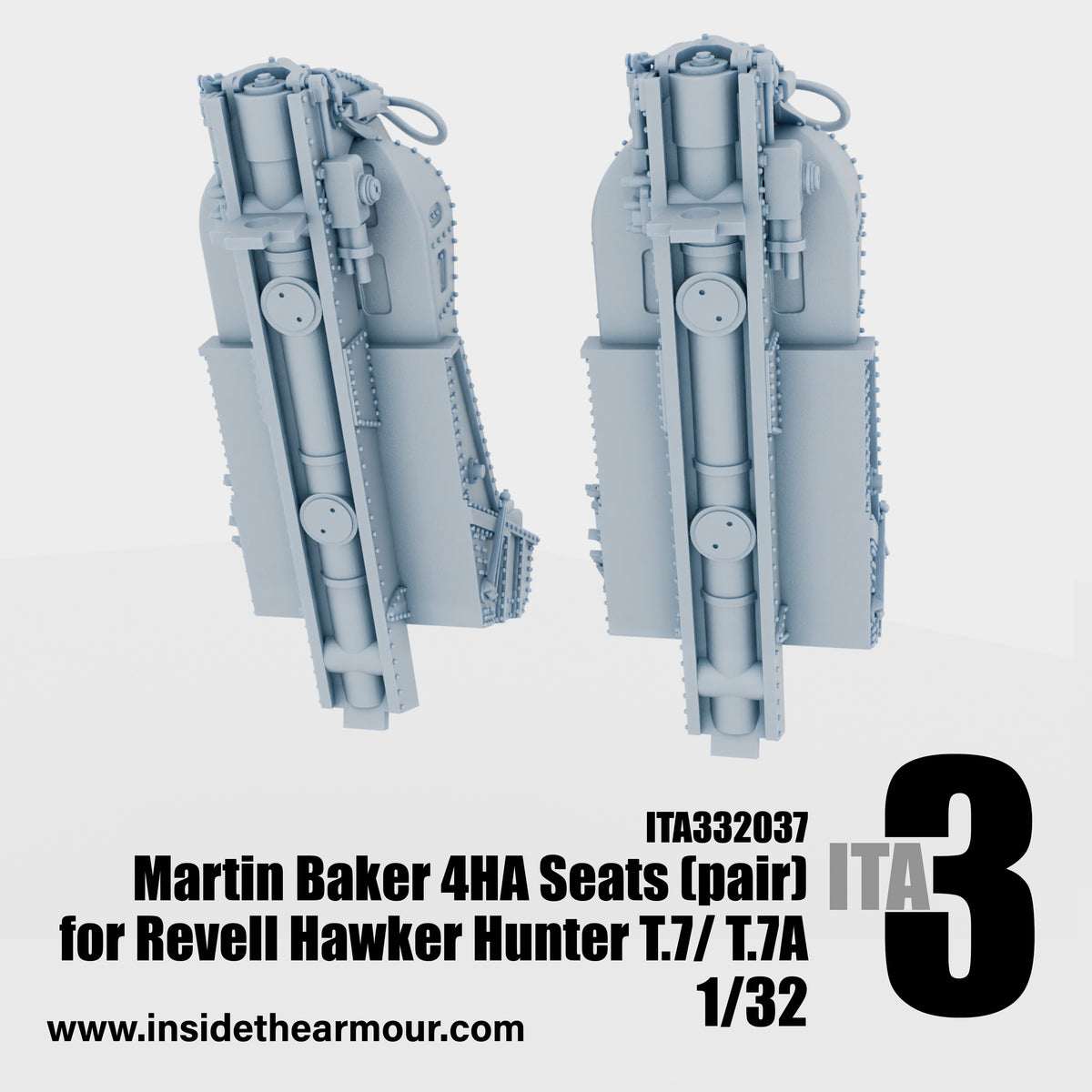 Inside the Armour ITA332037 1:32 Martin Baker 4HA seats for Revell Hawker Hunter T.7/ T.7A.