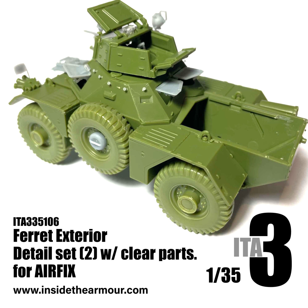 Inside the Armour ITA335106 1:35 Ferret Exterior Pt2, with clear parts