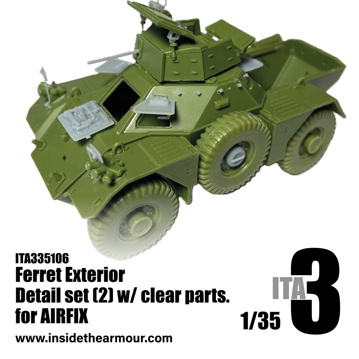 Inside the Armour ITA335106 1:35 Ferret Exterior Pt2, with clear parts