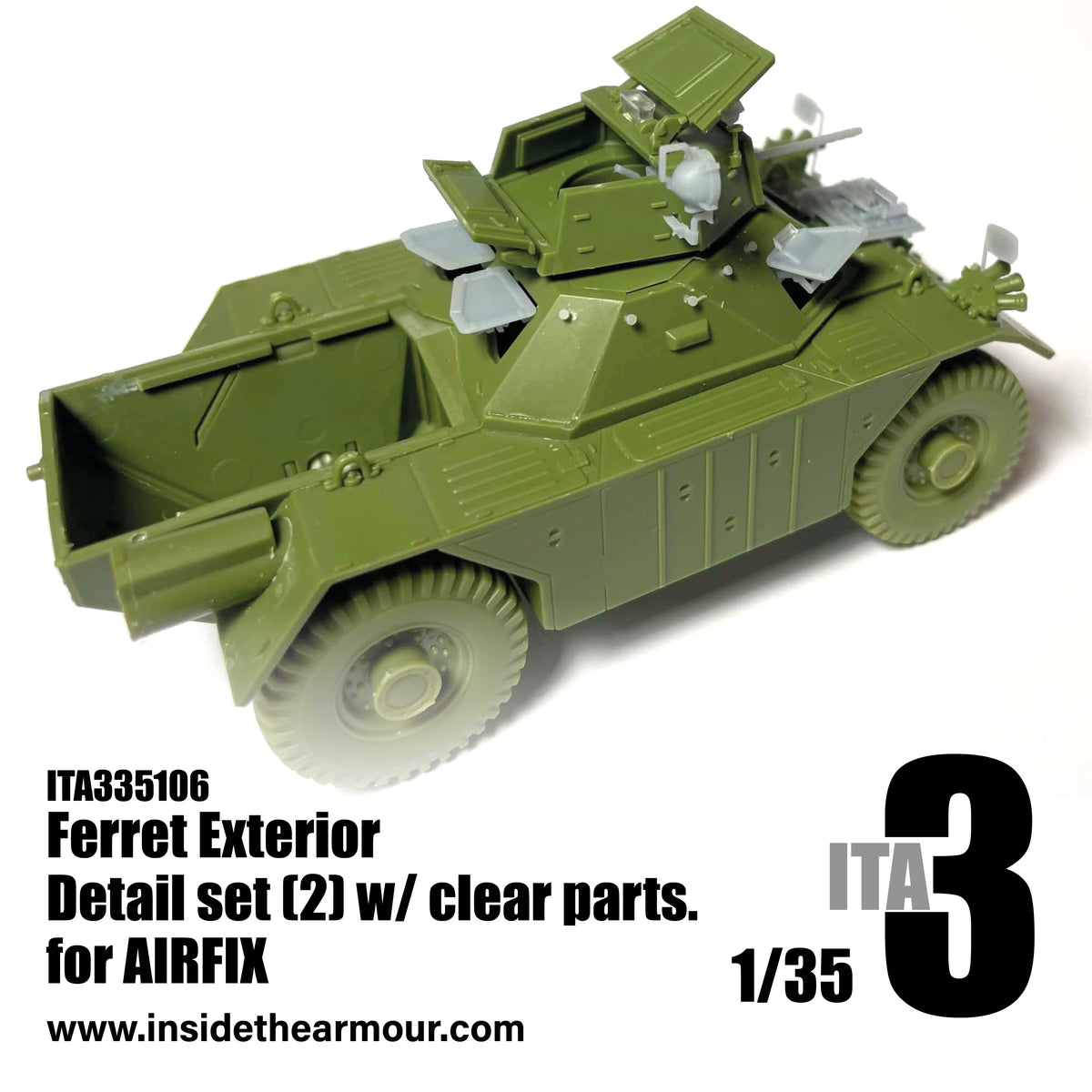 Inside the Armour ITA335106 1:35 Ferret Exterior Pt2, with clear parts