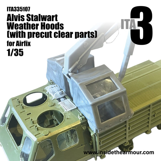 Inside the Armour ITA335107 1:35 Alvis FV622 STALWART pair of 3D printed weather hoods