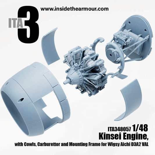 Inside the Armour ITA348057 1:48 Kinsei Engine for Wingsy Val
