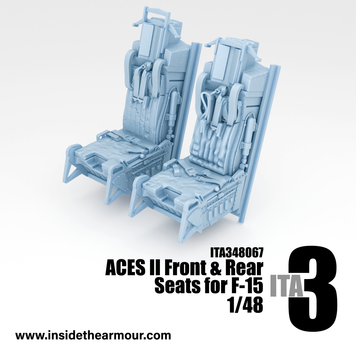 Inside the Armour ITA348067 1:48 ACES II Seats for F-15D Eagle/ F-15DJ/ F-15E/ F-15I. (2 seats per set)