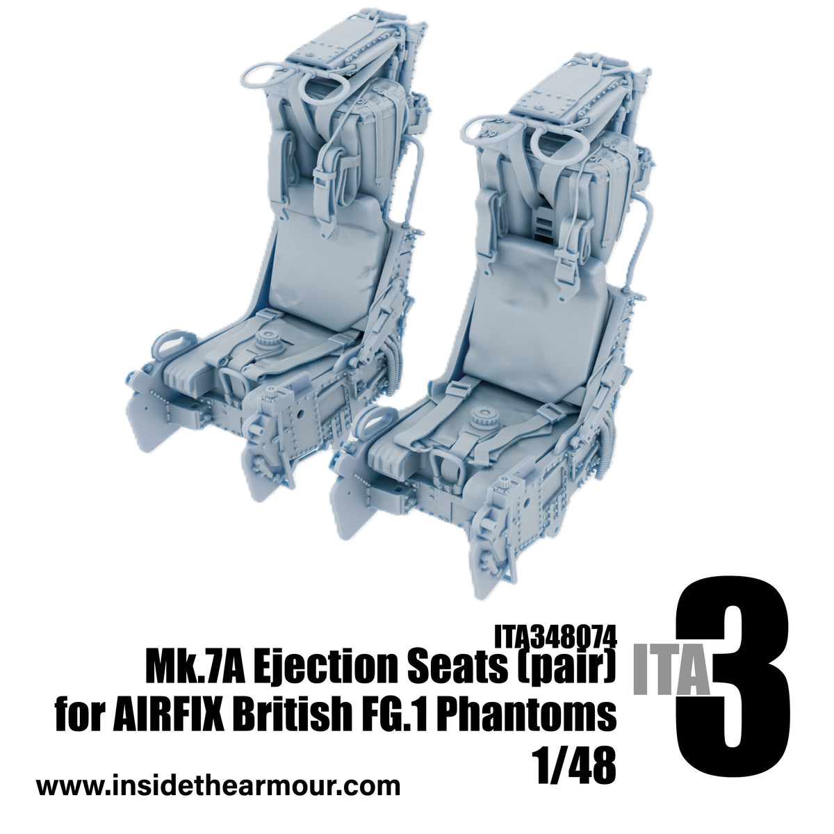 Inside the Armour ITA348074 1:48 Martin Baker 7A seats (pair) for McDonnell-Douglas Phantom FG.1