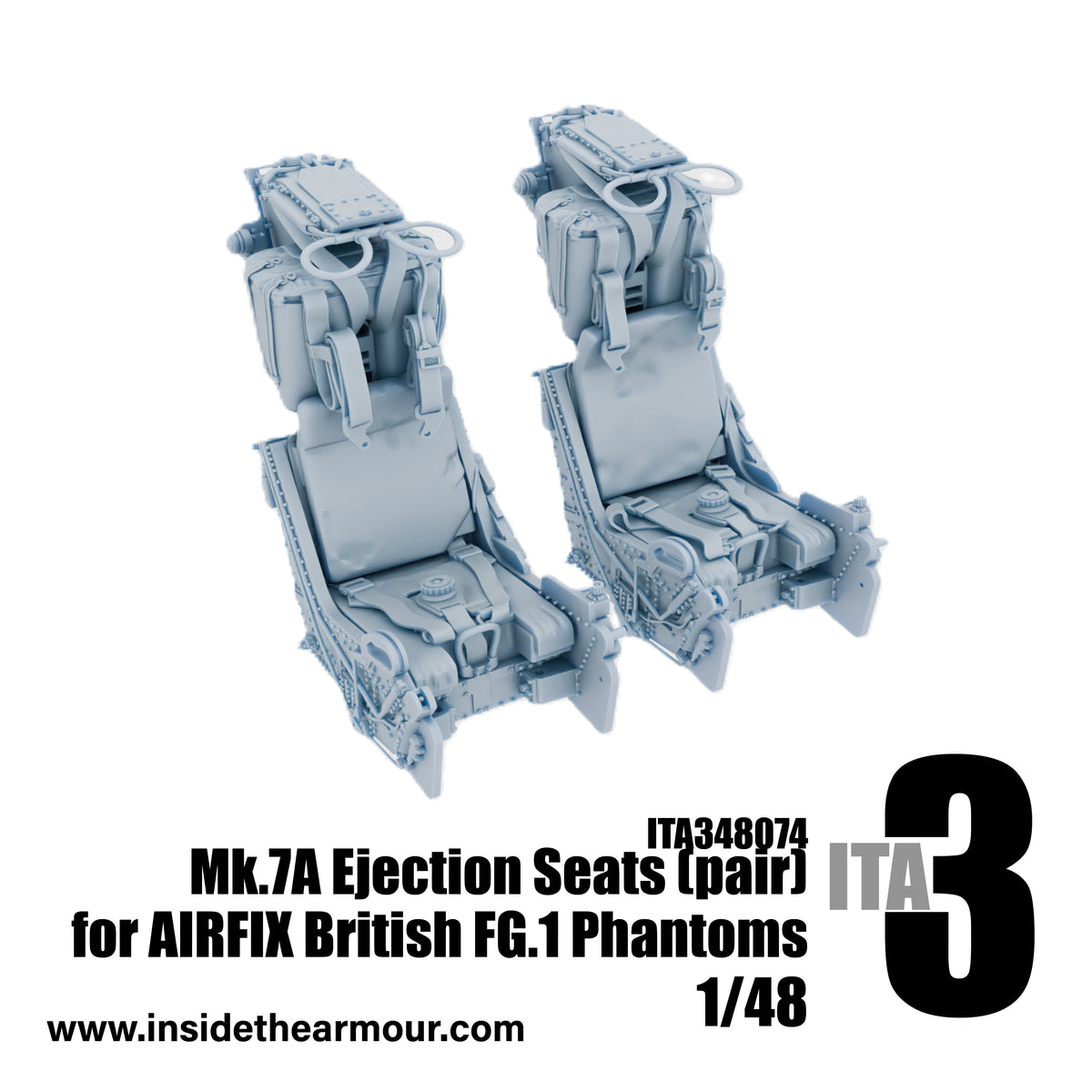 Inside the Armour ITA348074 1:48 Martin Baker 7A seats (pair) for McDonnell-Douglas Phantom FG.1