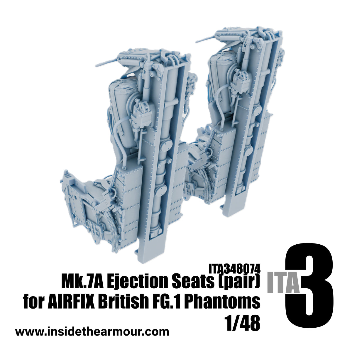 Inside the Armour ITA348074 1:48 Martin Baker 7A seats (pair) for McDonnell-Douglas Phantom FG.1