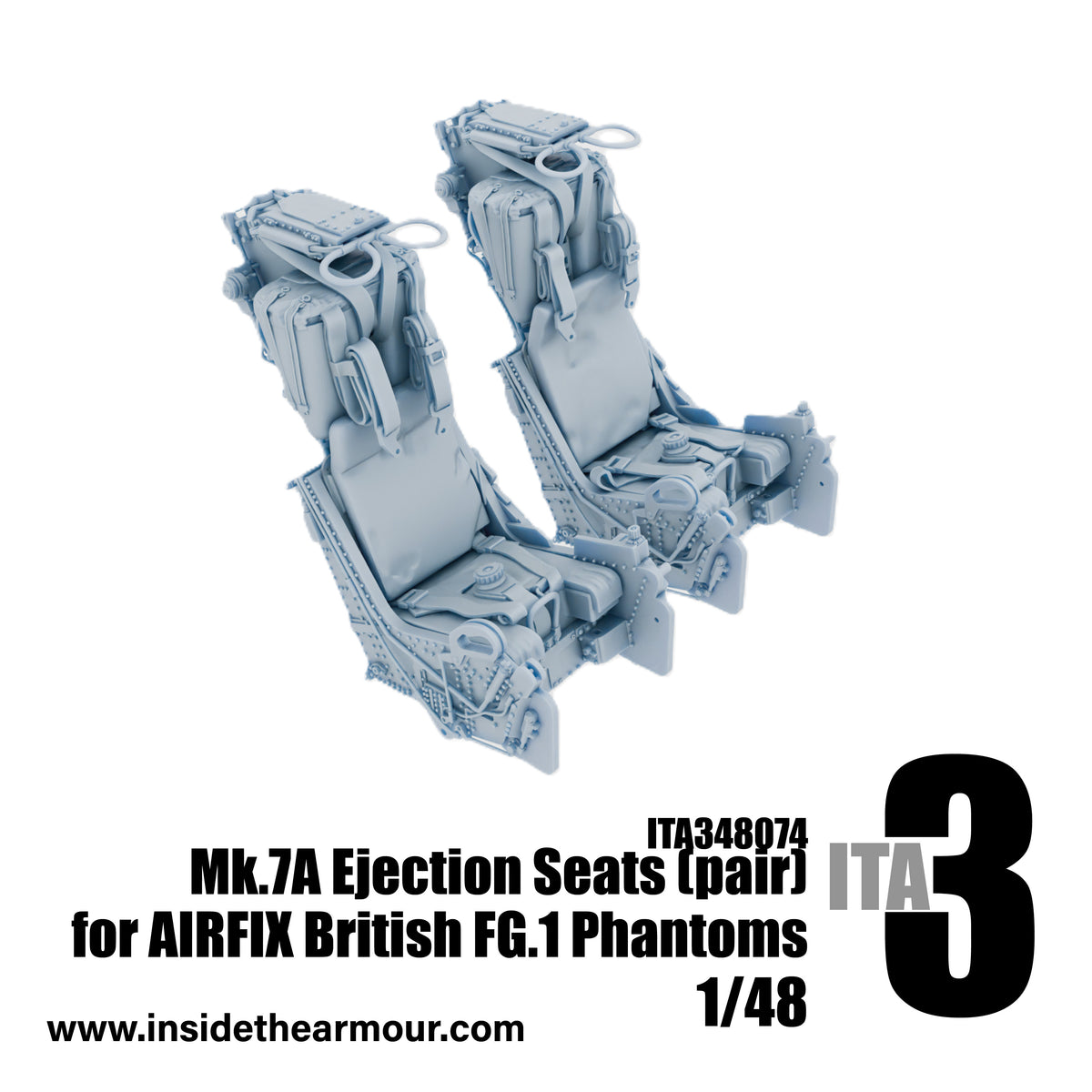 Inside the Armour ITA348074 1:48 Martin Baker 7A seats (pair) for McDonnell-Douglas Phantom FG.1