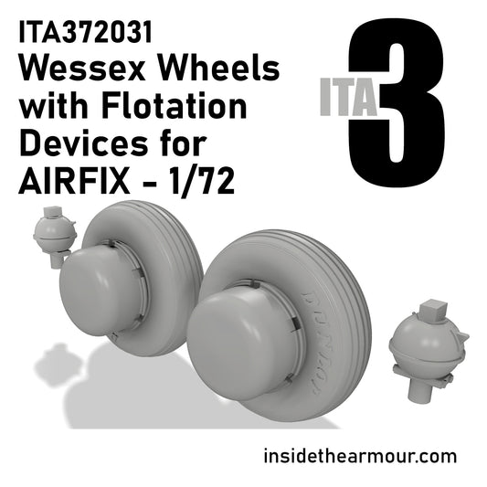 Inside the Armour ITA372031 1:72 Westland Wessex HC.2 wheels with flotation devices