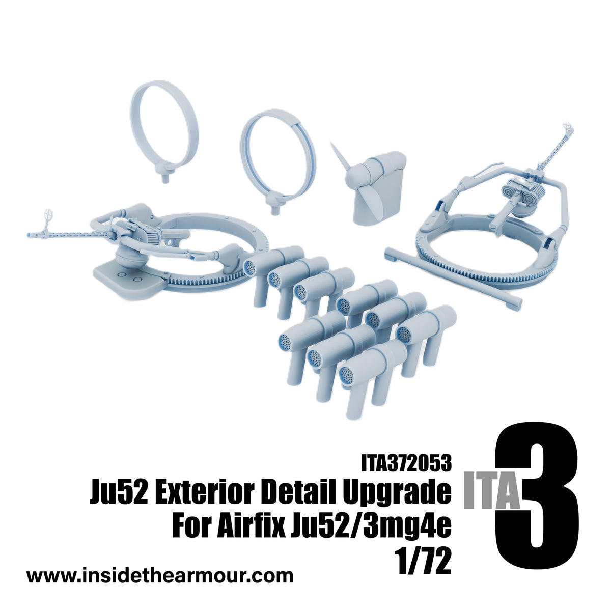 Inside the Armour ITA372053 1:72 Junkers Ju-52/3mg4e Exterior Upgrade set