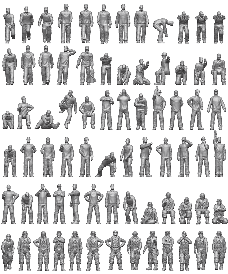 ION Model J350-002 1:350 Imperial Japanese Navy Carrier Personnel & Pilots (3D-Printed)