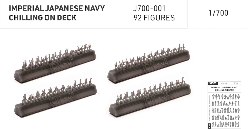 ION Model J700-001 1:700 Imperial Japanese Navy Chilling on Deck - 92 Figures (3D-Printed)