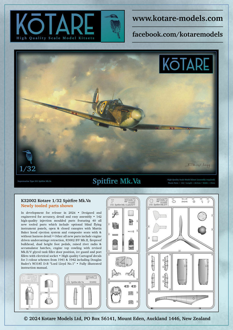 Kotare 32002 1:32 Supermarine Spitfire Mk Va Wing Commander Douglas Bader