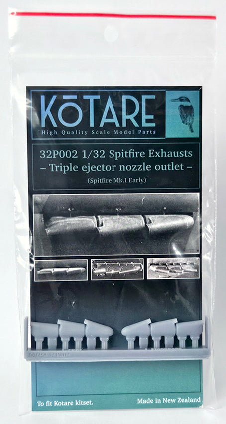 Kotare Models 32P002 1:32 Supermarine Spitfire Mk.Ia exhaust (early)