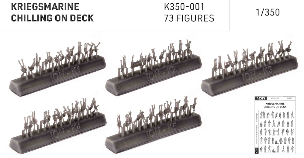 ION Model K350-001 1:350 Kriegsmarine Chilling on Deck (73 figures)