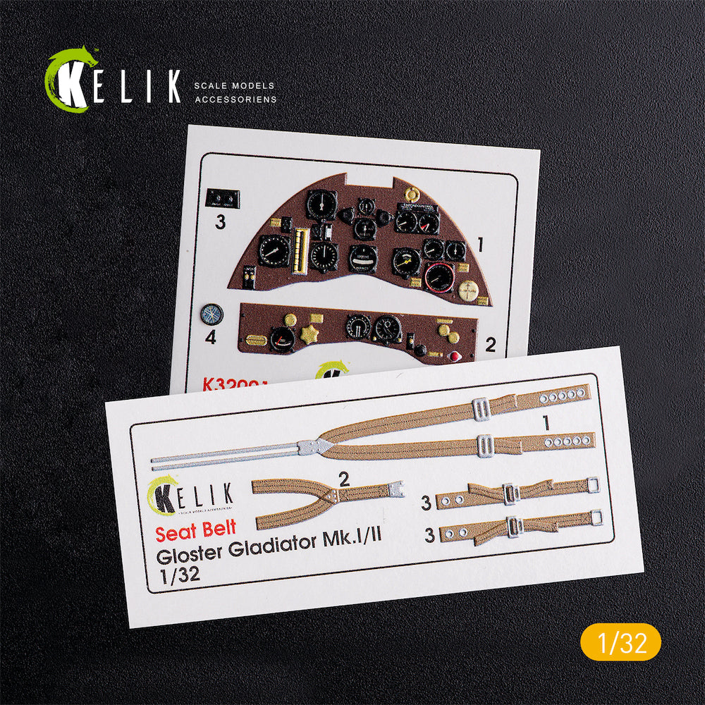Kelik 3D Decals K32001 1:32 Gloster Gladiator Mk.II interior (3D-Printed) decals