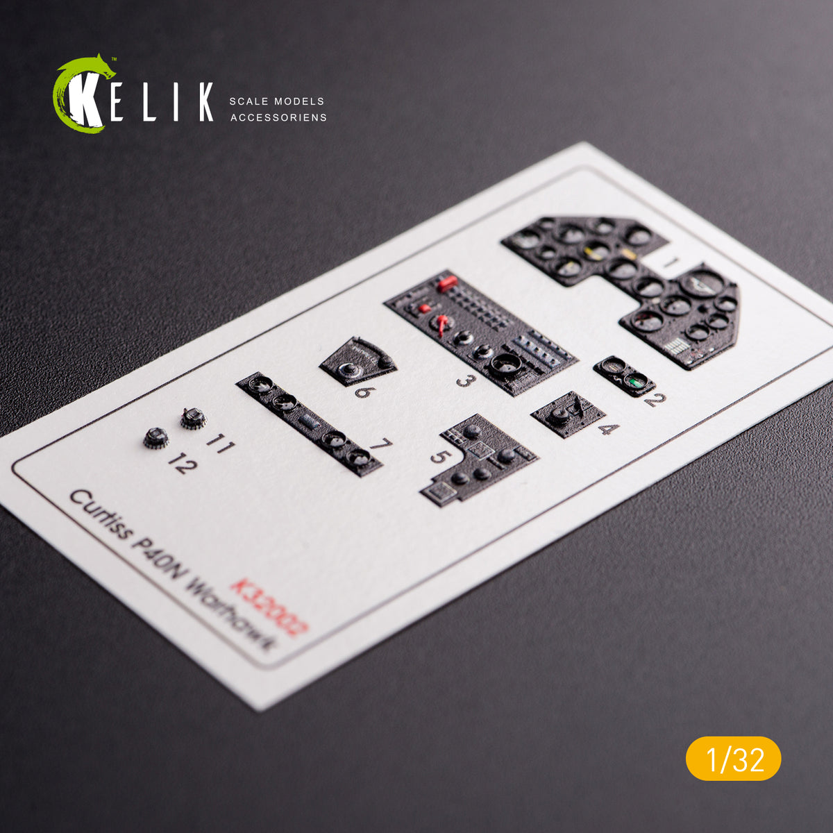 Kelik K32002 1:32 Curtiss P-40N Warhawk interior (3D-Printed) decals