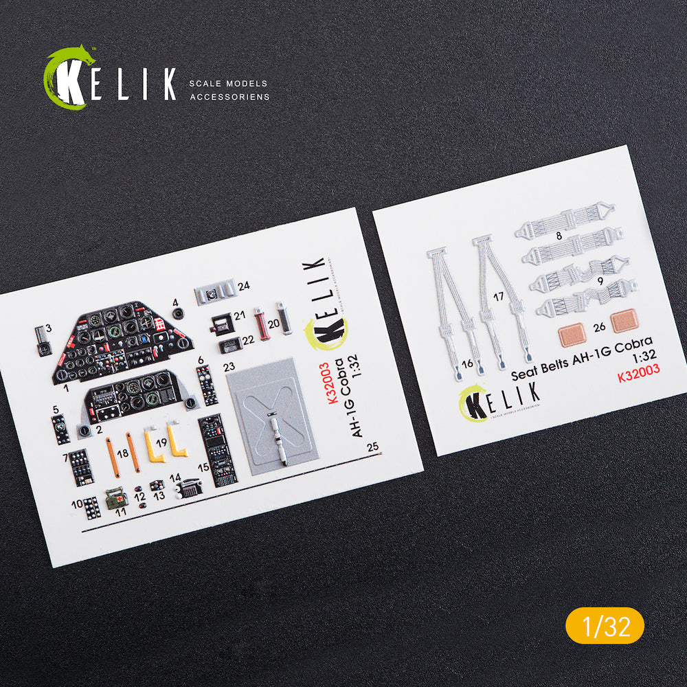 Kelik 3D Decals K32003 1:32 Bell AH-1G Cobra interior (3D-Printed) decals