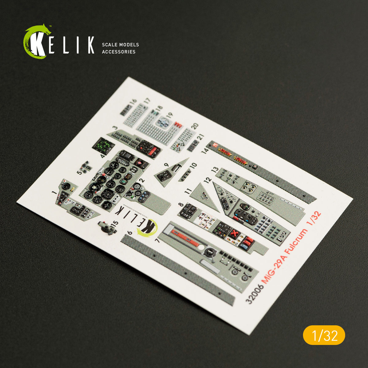 Kelik 3D Decals K32006 1:32 Mikoyan MiG-29A (9-12) Fulcrum interior (3D-Printed) decals