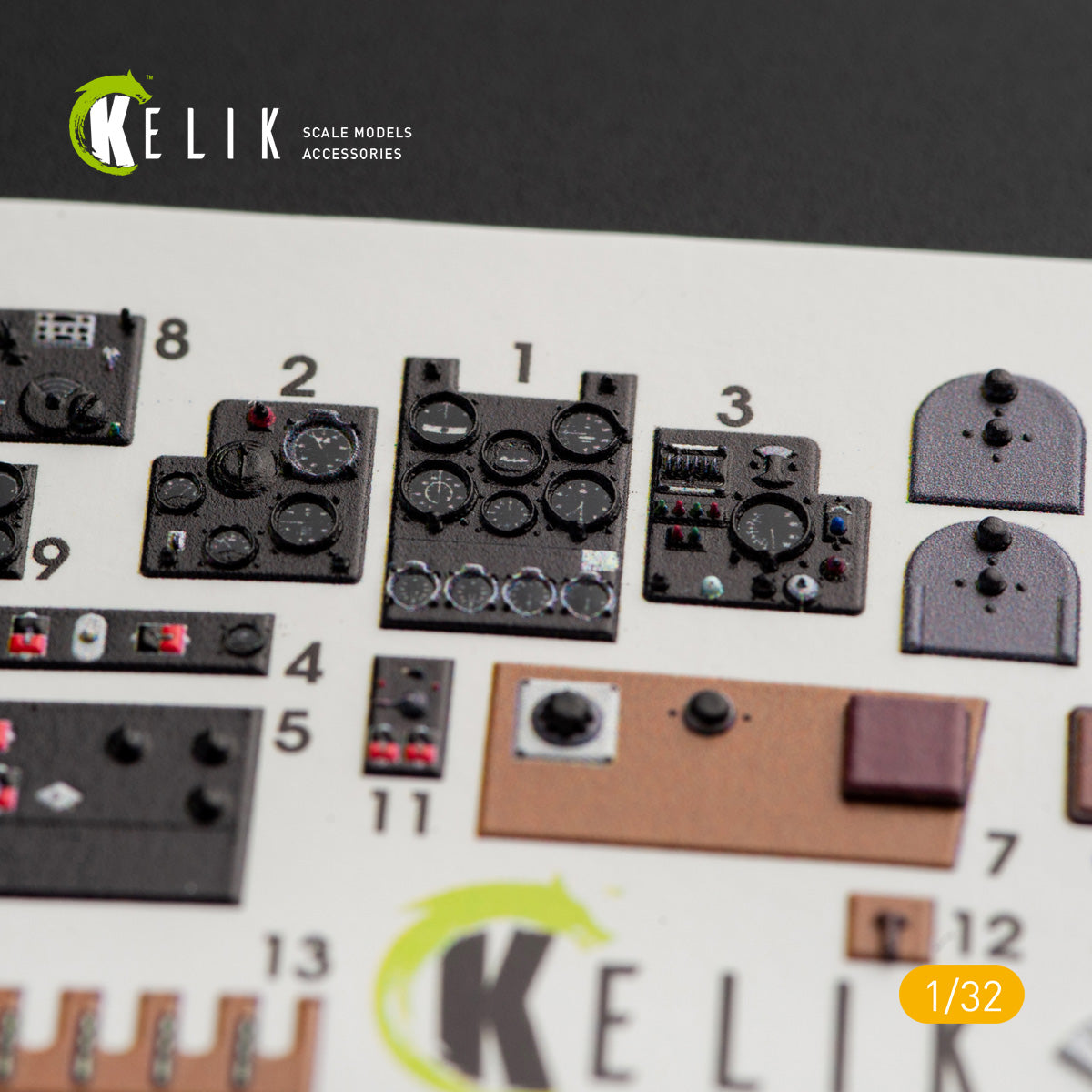 Kelik 3D Decals K32008 1:32 Kawasaki Ki-61-I interior (3D-Printed) decals
