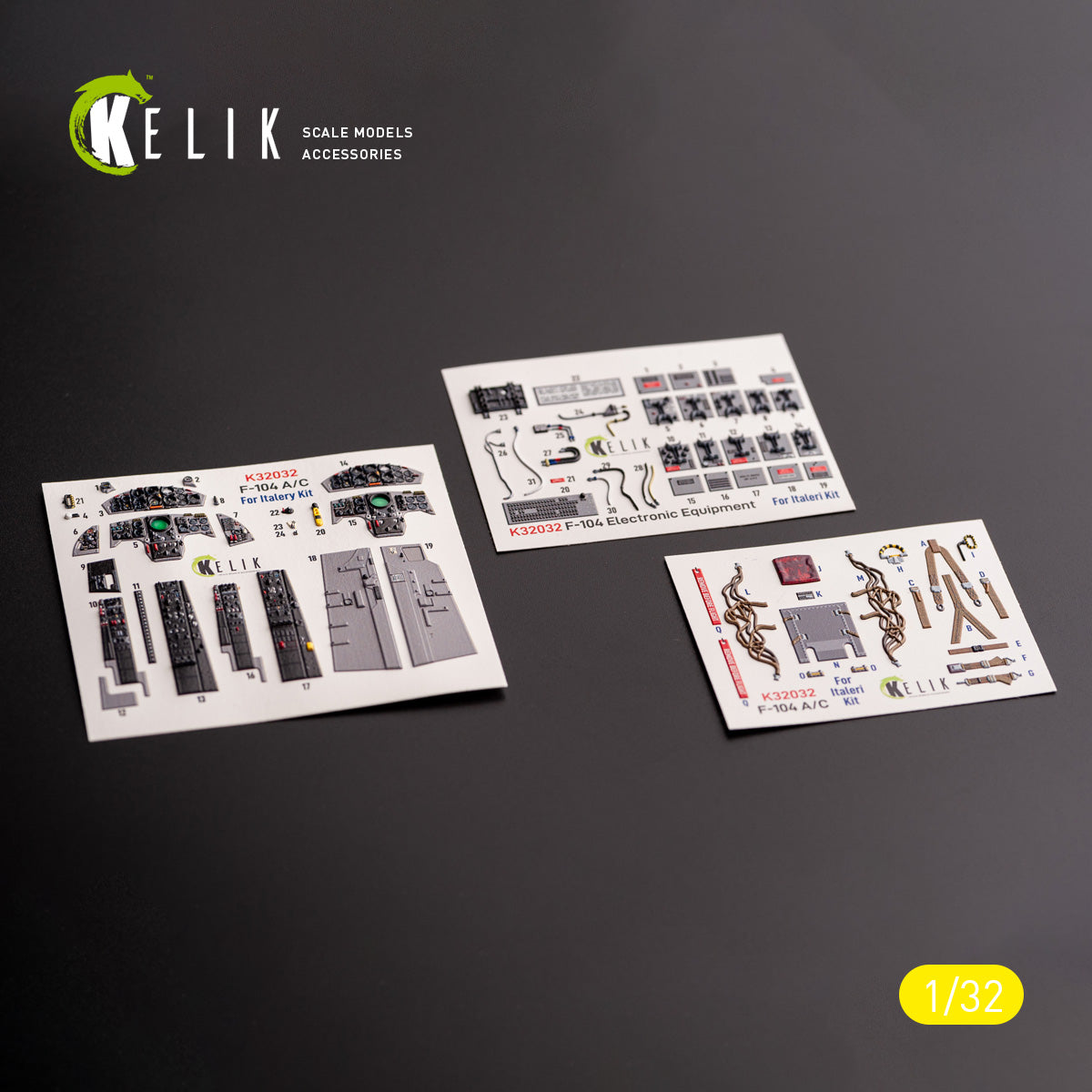 Kelik K32032 1:32 Lockheed F-104A/F-104C - interior 3D-decals