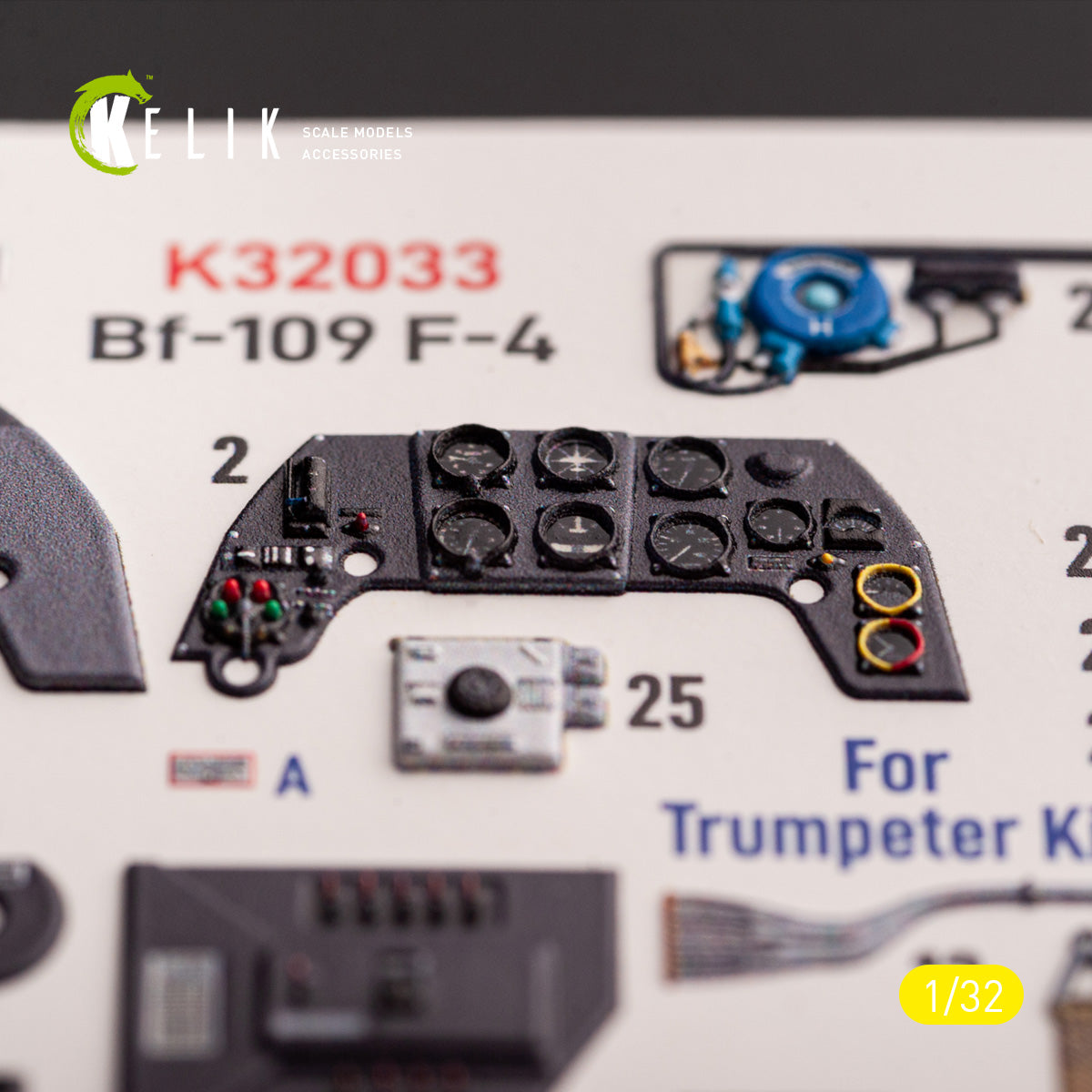 Kelik K32033 1:32 Messerschmitt Bf-109F-4 - interior 3D-decals