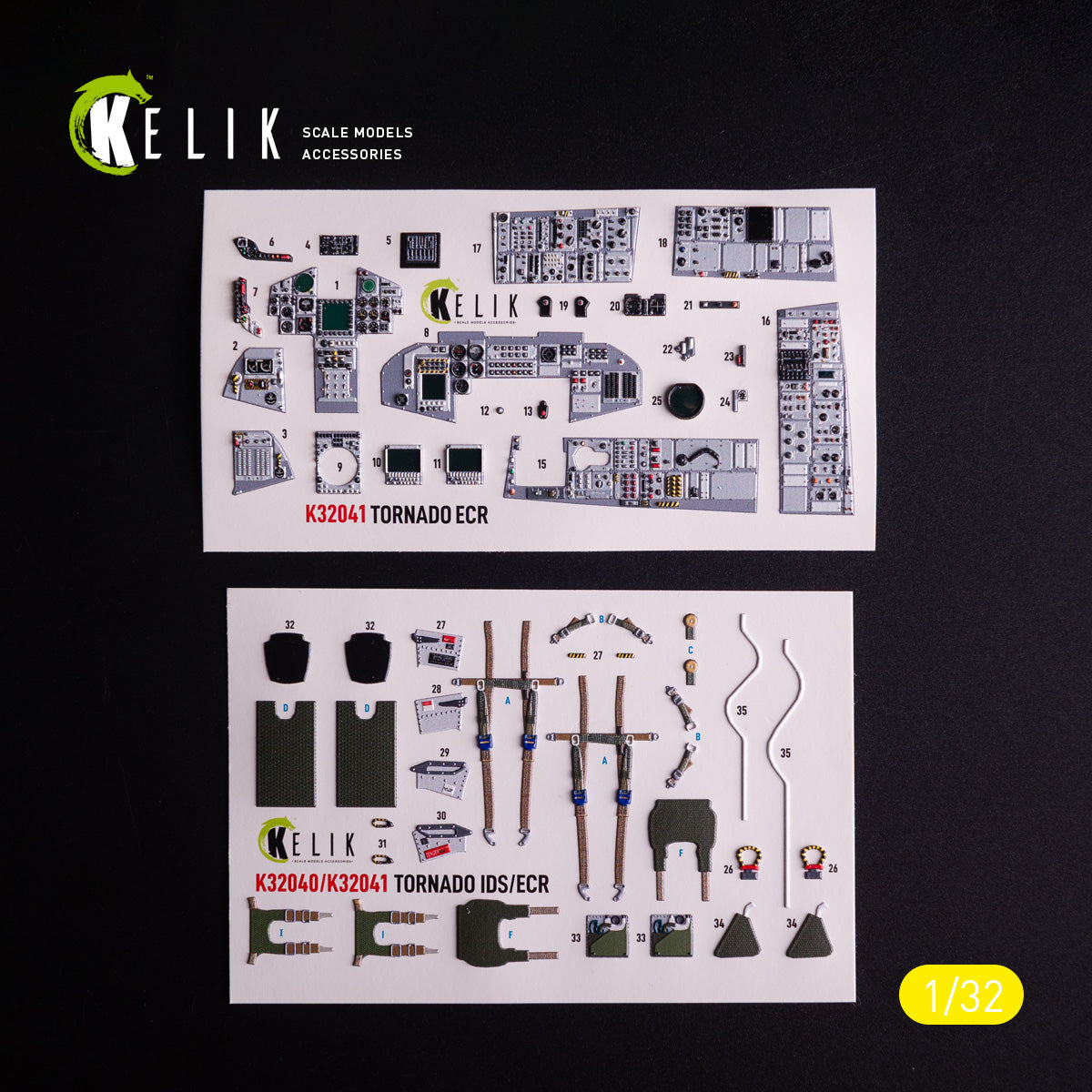 Kelik K32041 1:32 Panavia Tornado ECR - interior 3D-decals