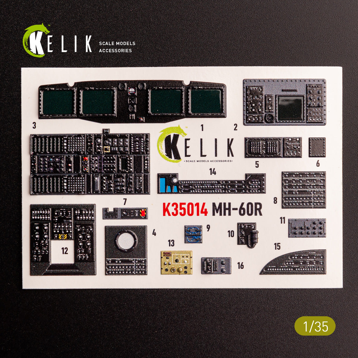 Kelik K35014 1:35 Sikorsky MH-60R interior 3D-decals