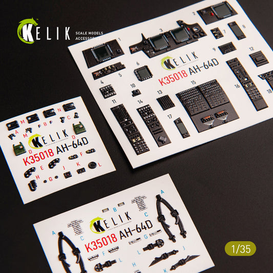 Kelik 3D Decals K35018 1:35 Bell/Boeing AH-64D Apache Interior (3D-Printed) Decals