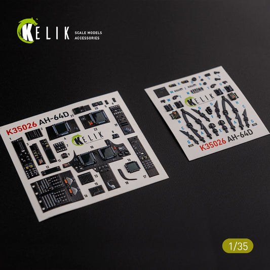 Kelik 3D Decals 35026 1:35 Bell/Boeing AH-64D Apache Interior (3D- Printed Decals)