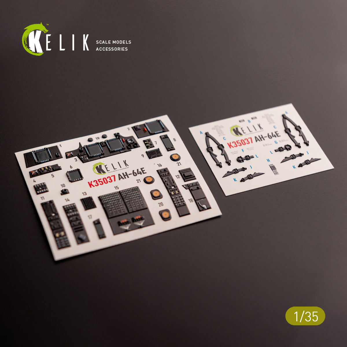 Kelik K3D35037 1:35 Boeing/Hughes AH-64E Apache Interior 3D-Decals