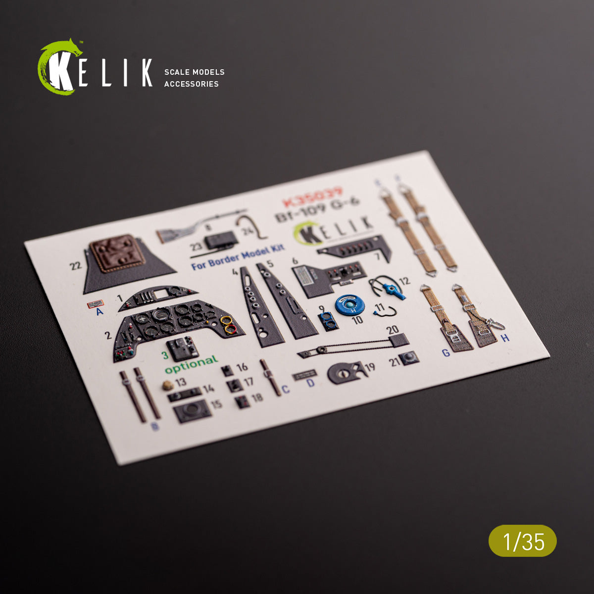 Kelik K35039 1:35 Messerschmitt Bf-109G-6 interior 3D-decals