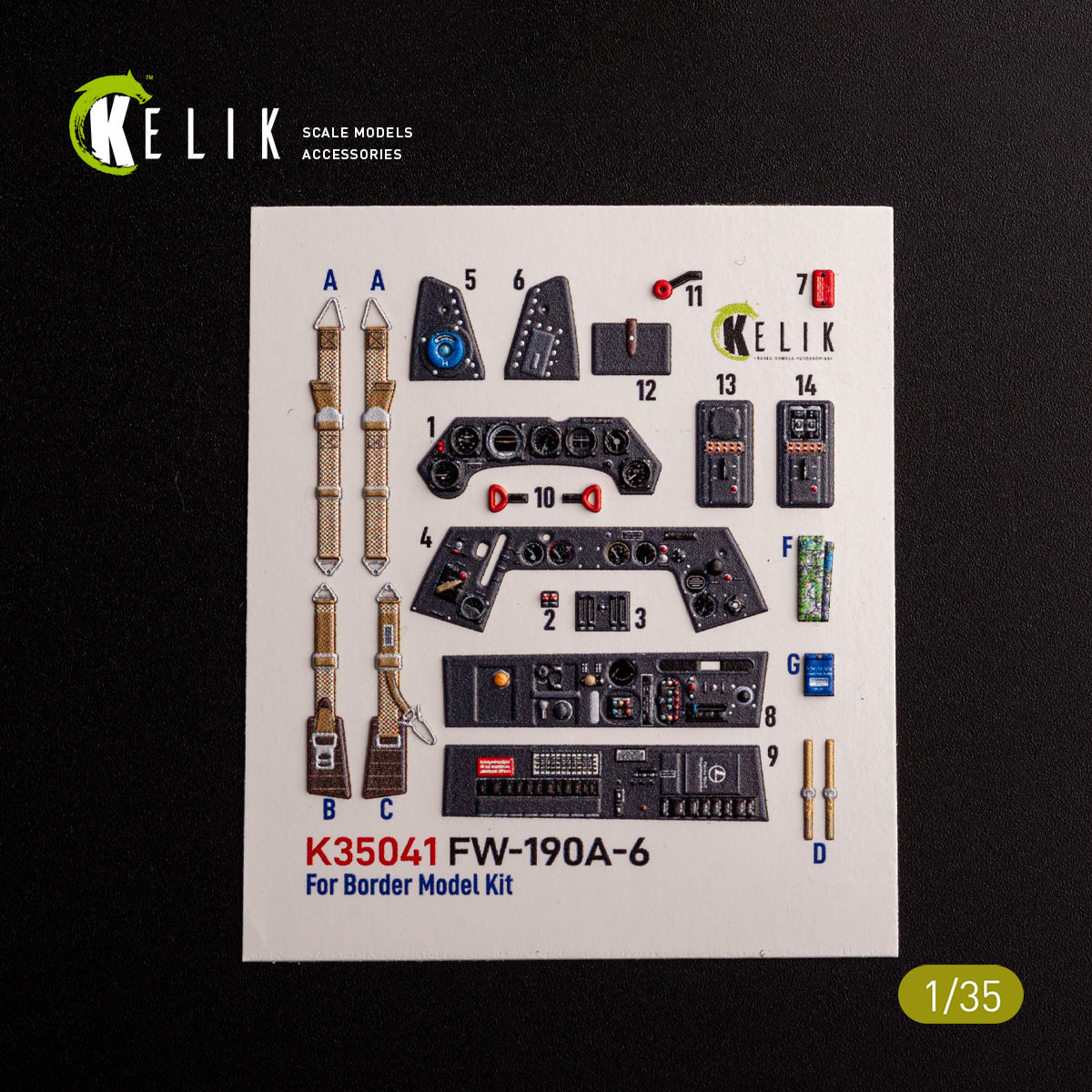 Kelik K35041 1:35 Focke-Wulf Fw-190A-6 - interior 3D-decals