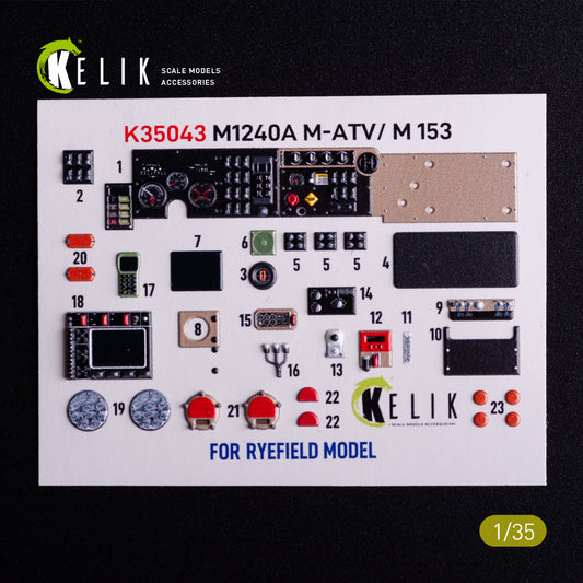 Kelik K35043 1:35 M1240A M-ATV - interior 3D-decals for RFM kit