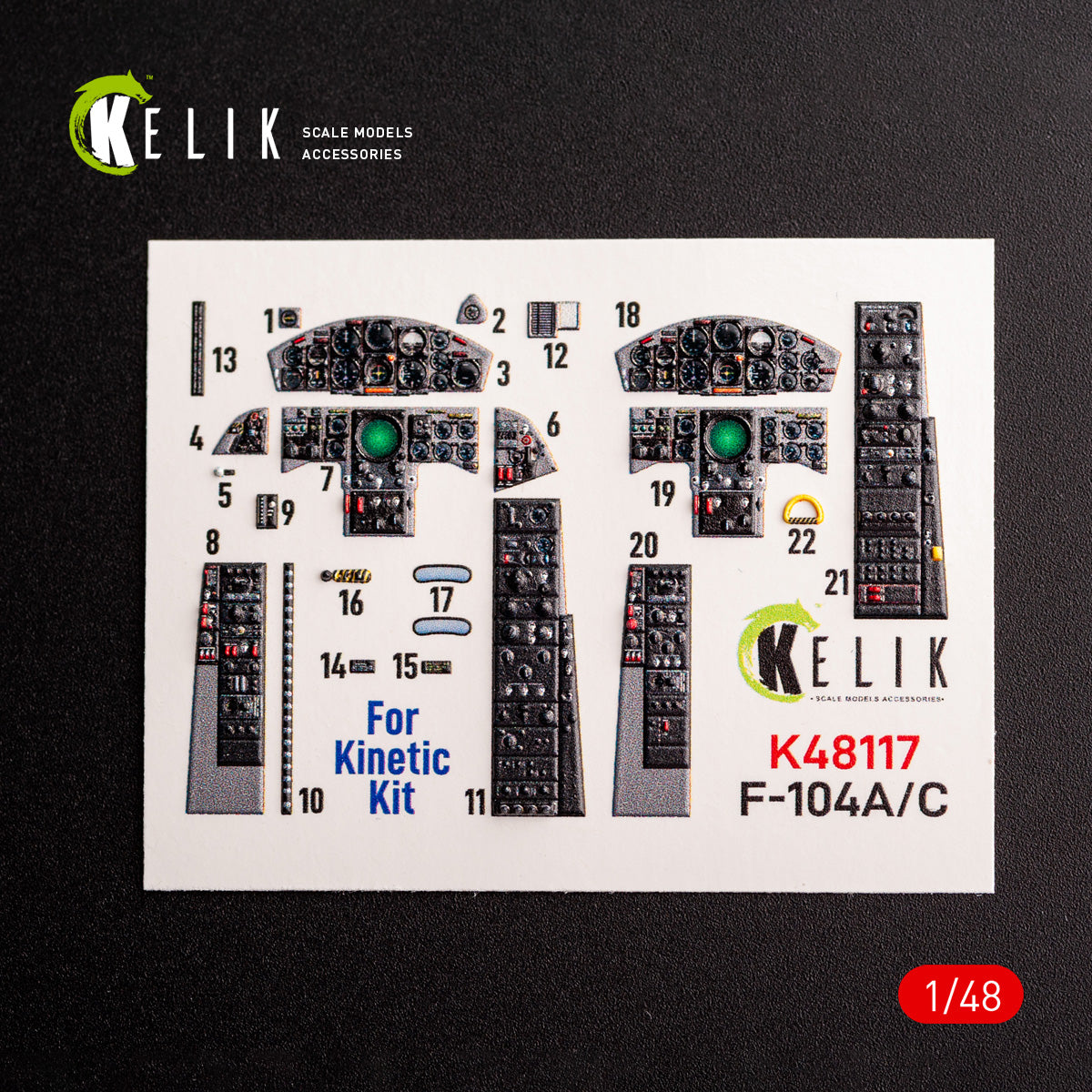 Kelik K48117 1:48 Lockheed F-104A/F-104C Starfighter - interior 3D-decals