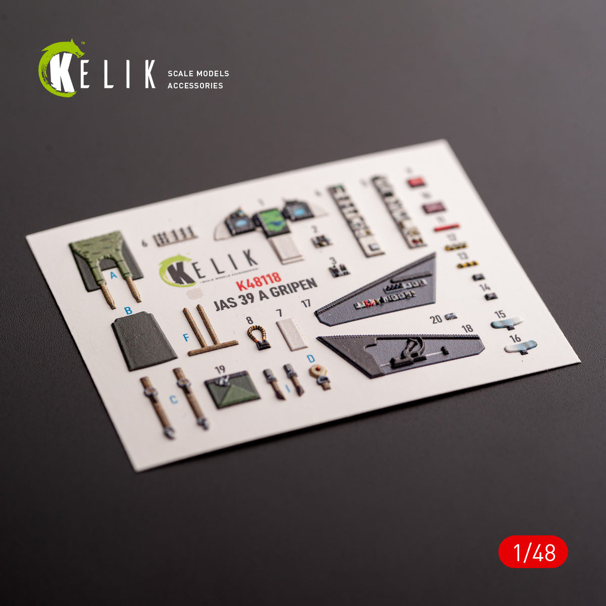Kelik K48118 1:48 Jas-39 A - interior 3D-decals