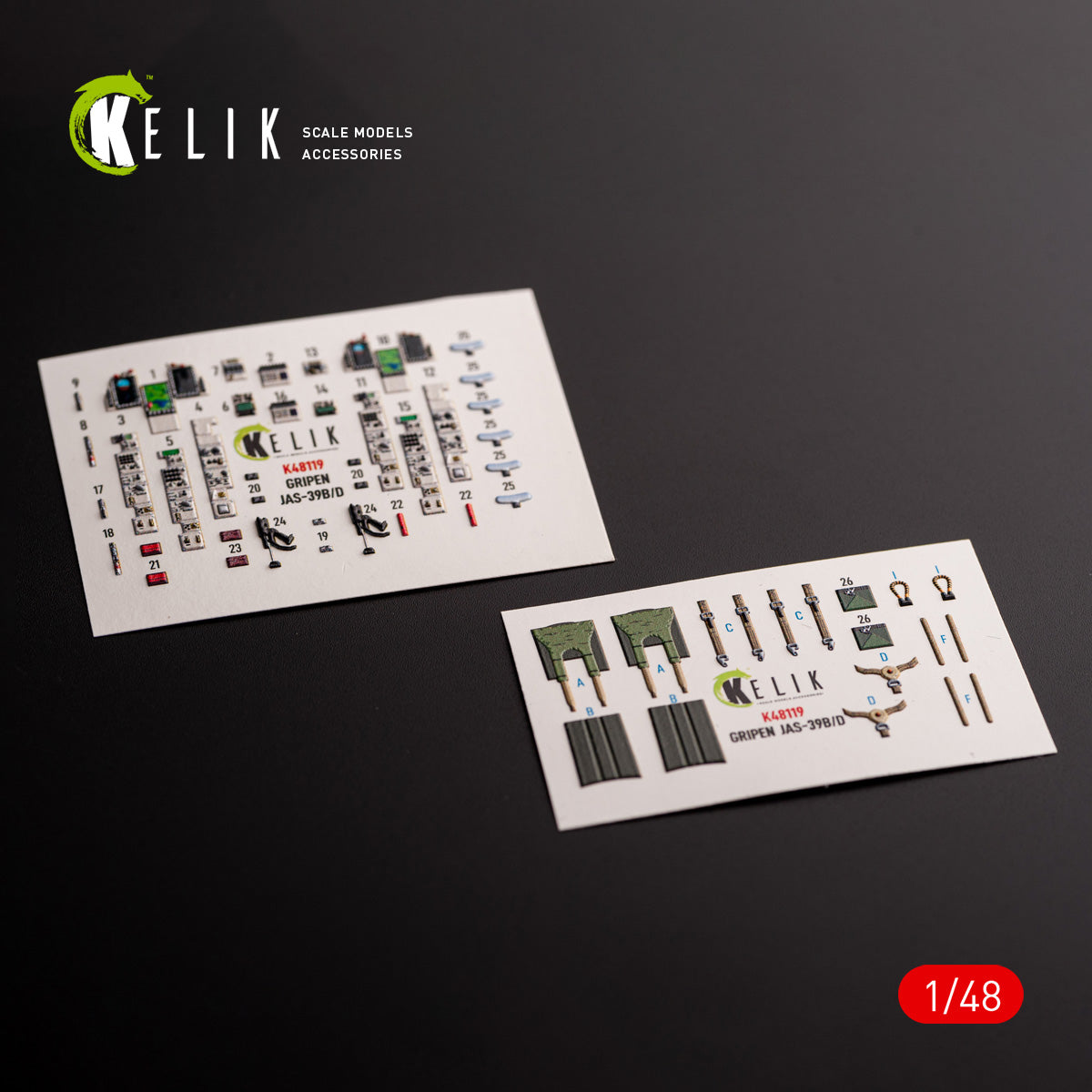 Kelik K48119 1:48 Jas-39 B/D - interior 3D-decals