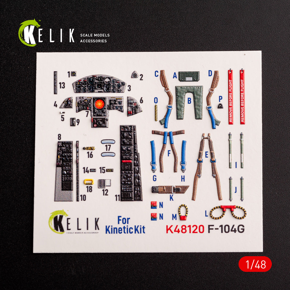 Kelik K48120 1:48 Lockheed F-104G - interior 3D-decals