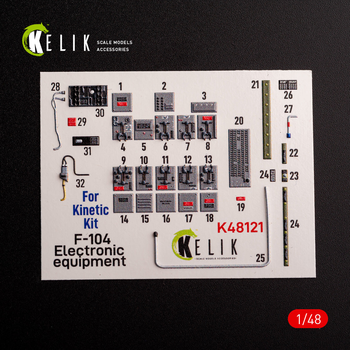 Kelik K48121 1:48 Lockheed F-104 series Electrical Equipment - interior 3D-decals