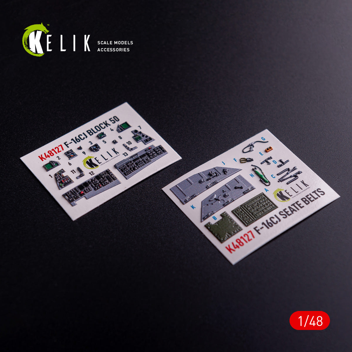Kelik K48127 1:48 Lockheed-Martin F-16CJ Fighting Falcon - interior 3D-decals