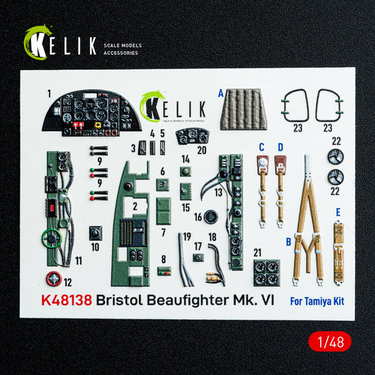 Kelik K48138 1:48 Bristol Beaufighter Mk.VI - interior 3D decals