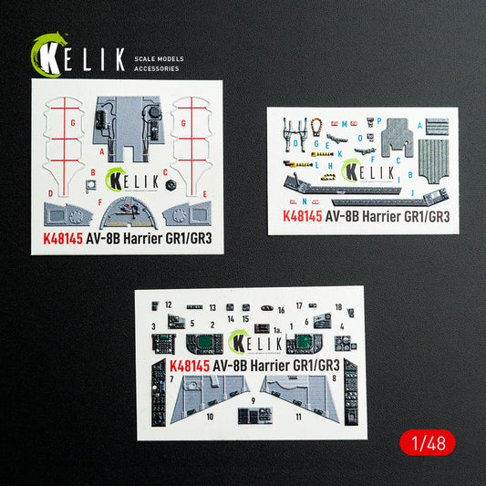 Kelik K48145 1:48 BAe AV-8B Harrier - interior 3D decals