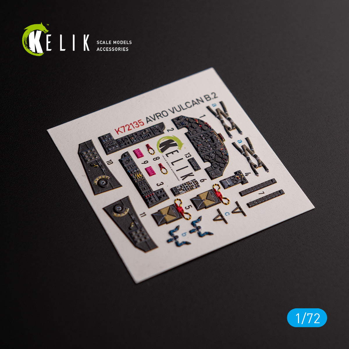 Kelik 3D Decals K72135 1:72 AVRO VULCAN B.2 Front cockpit - interior 3D decals