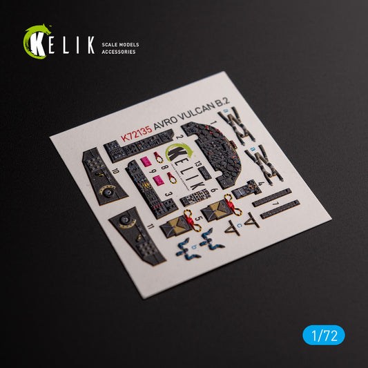Kelik 3D Decals K72135 1:72 AVRO VULCAN B.2 Front cockpit - interior 3D decals