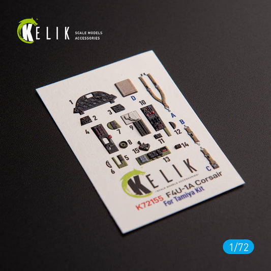 Kelik 3D Decals K72155 1:72 Vought F4U-1A Corsair - interior 3D decals