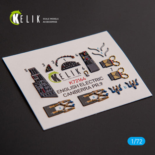 Kelik K72164 1:72 English Electric Canberra PR.9 - interior 3D decals
