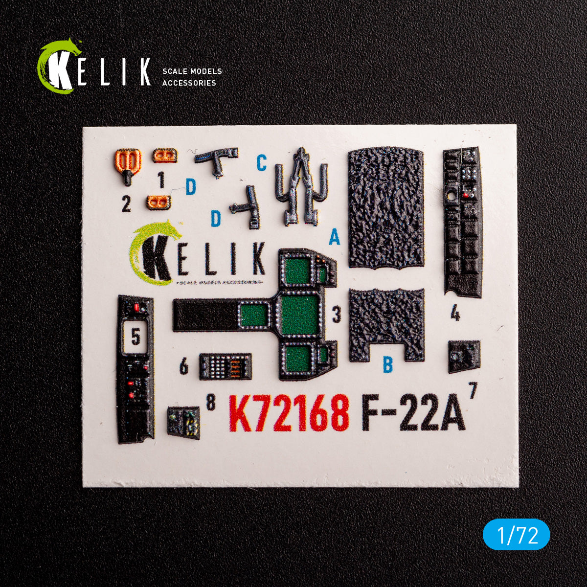 Kelik K3D72168 1:72 Lockheed-Martin F-22A Raptor - interior 3D-decals