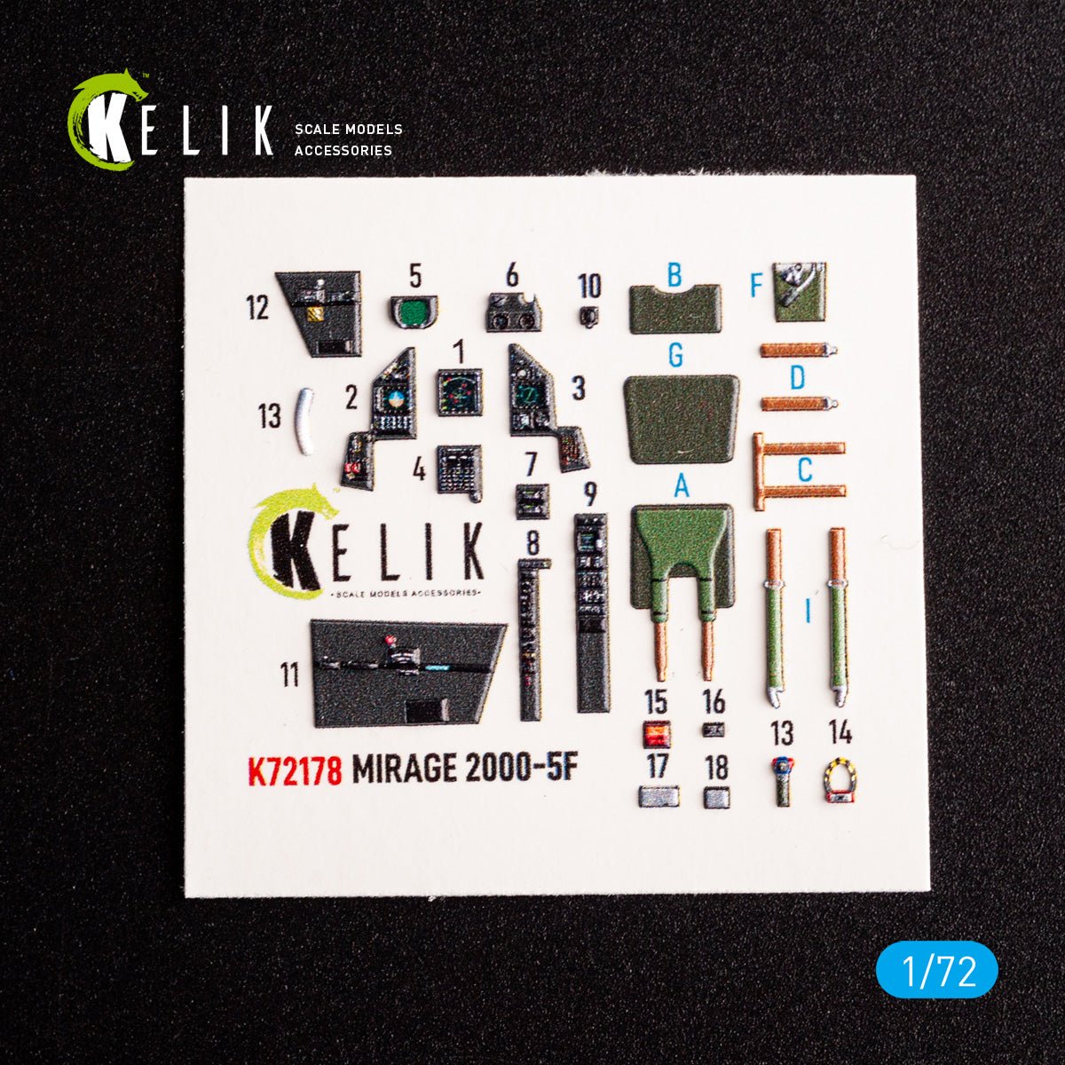 Kelik K72178 1:72 Dassault Mirage 2000-5F - interior 3D-decals